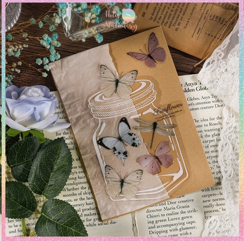 [HOTIS] [MIX MẪU] Sticker chai lọ trong suốt trang trí sổ vintage retro