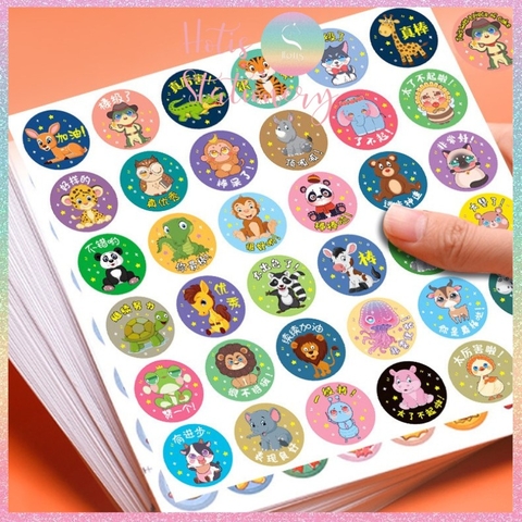 [HOTIS] Sticker khen thưởng Tiếng Anh/ Trung, tem dán thưởng khen ngợi học sinh tiểu học