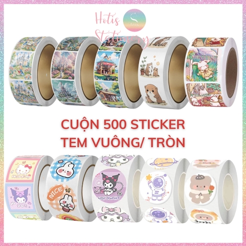 [HOTIS] 500 sticker hình dán hoạt hình Sanrio Star Dew siêu cute trang trí sổ, bàn học, niêm phong túi