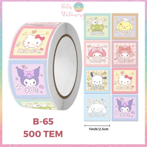 [HOTIS] 500 sticker hình dán hoạt hình Sanrio Star Dew siêu cute trang trí sổ, bàn học, niêm phong túi