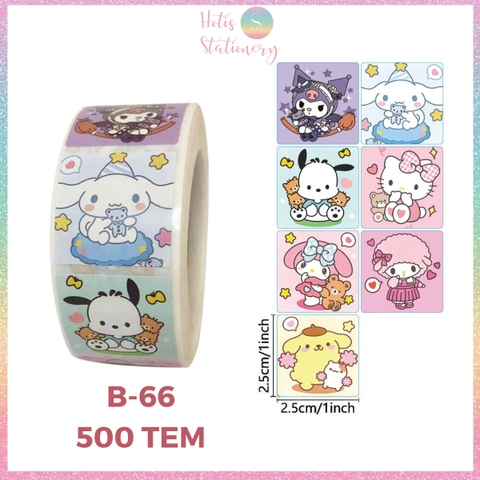 [HOTIS] 500 sticker hình dán hoạt hình Sanrio Star Dew siêu cute trang trí sổ, bàn học, niêm phong túi