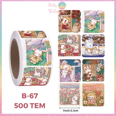 [HOTIS] 500 sticker hình dán hoạt hình Sanrio Star Dew siêu cute trang trí sổ, bàn học, niêm phong túi