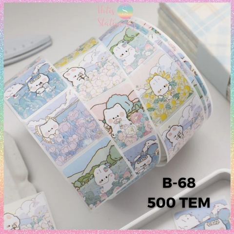 [HOTIS] 500 sticker hình dán hoạt hình Sanrio Star Dew siêu cute trang trí sổ, bàn học, niêm phong túi