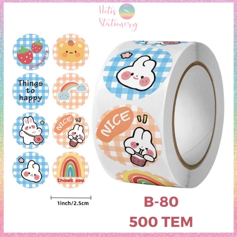 [HOTIS] 500 sticker hình dán hoạt hình Sanrio Star Dew siêu cute trang trí sổ, bàn học, niêm phong túi