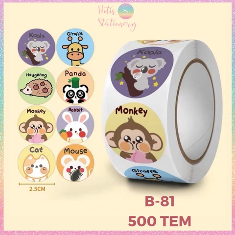 [HOTIS] 500 sticker hình dán hoạt hình Sanrio Star Dew siêu cute trang trí sổ, bàn học, niêm phong túi
