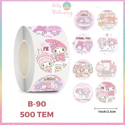 [HOTIS] 500 sticker hình dán hoạt hình Sanrio Star Dew siêu cute trang trí sổ, bàn học, niêm phong túi