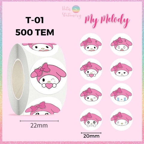 [HOTIS] 500 sticker hình dán hoạt hình Sanrio Star Dew siêu cute trang trí sổ, bàn học, niêm phong túi