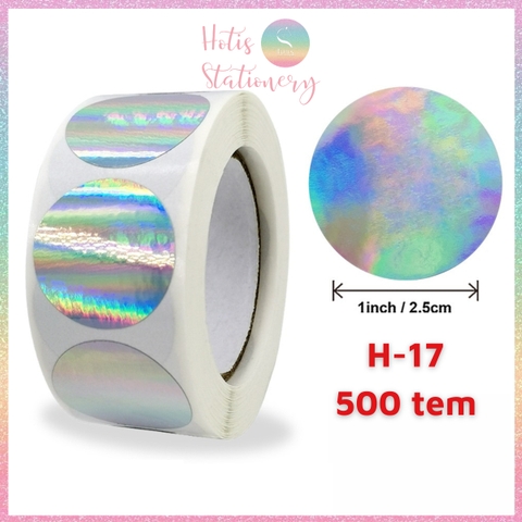 [HOTIS] 50 mẫu - Cuộn 500 tem dán sticker ngôi sao, trái tim, hình tròn lấp lánh dán trang trí hộp quà