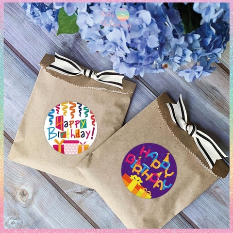 [HOTIS] Sticker Happy Birthday nhãn dán Chúc mừng sinh nhật dán quà tặng, trang trí - Cuộn 500 tem