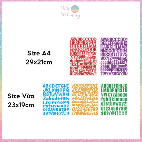 [HOTIS] Sticker chữ cái Tiếng Anh alphabet dán trang trí sổ tay, thiệp chúc