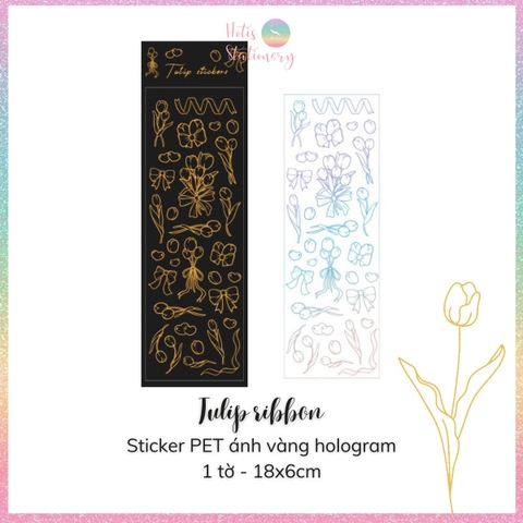 [HOTIS] Flower set sticker nhãn dán ánh vàng hologram trang trí sổ tay, thiệp chúc, postcard, điện thoại, laptop