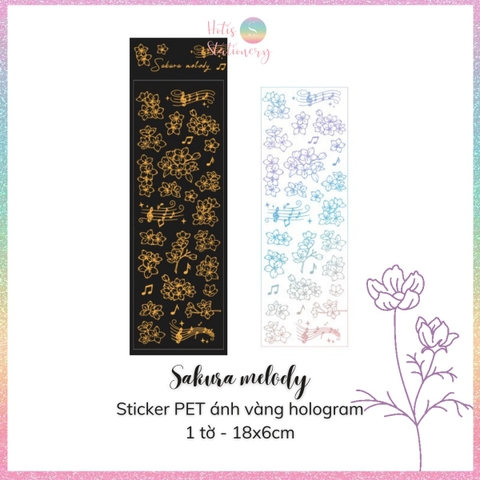 [HOTIS] Flower set sticker nhãn dán ánh vàng hologram trang trí sổ tay, thiệp chúc, postcard, điện thoại, laptop