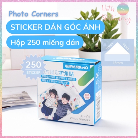 [HOTIS] Sticker dán góc ảnh Photo Corners KW-triO JT-01 miếng dán bảo vệ góc ảnh - Hộp 250 miếng