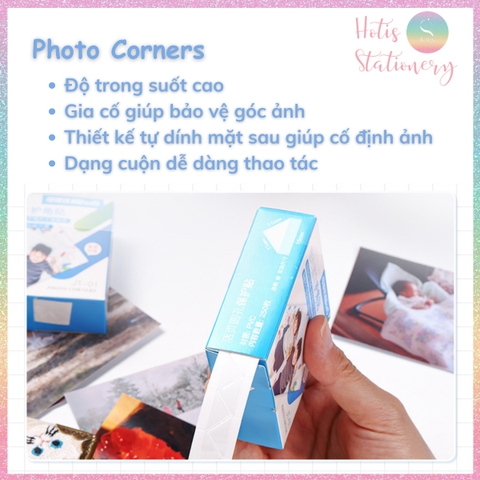[HOTIS] Sticker dán góc ảnh Photo Corners KW-triO JT-01 miếng dán bảo vệ góc ảnh - Hộp 250 miếng