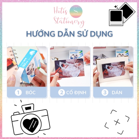 [HOTIS] Sticker dán góc ảnh Photo Corners KW-triO JT-01 miếng dán bảo vệ góc ảnh - Hộp 250 miếng