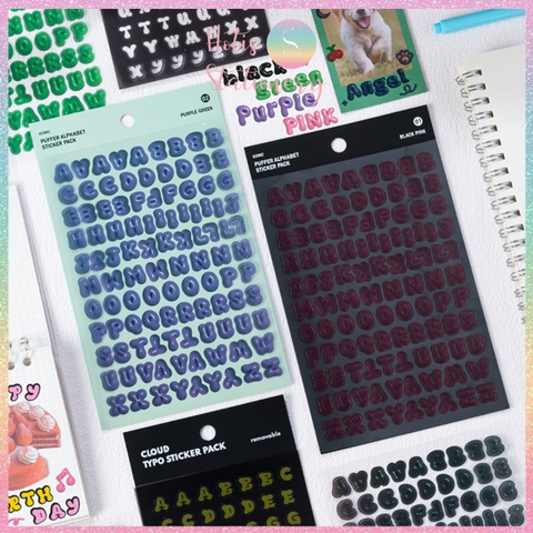 [HOTIS] Sticker chữ số màu trong suốt font cute phong cách Hàn Quốc