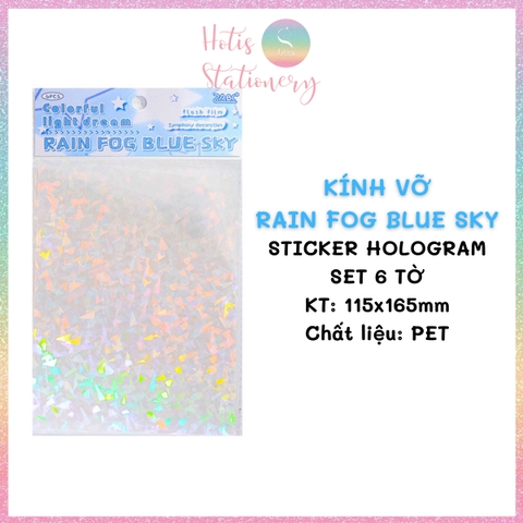 [HOTIS] Set 6 tờ sticker hologram trong suốt Flash Film Magic trang trí card, dán điện thoại