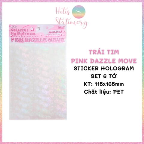 [HOTIS] Set 6 tờ sticker hologram trong suốt Flash Film Magic trang trí card, dán điện thoại