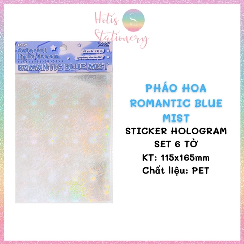 [HOTIS] Set 6 tờ sticker hologram trong suốt Flash Film Magic trang trí card, dán điện thoại