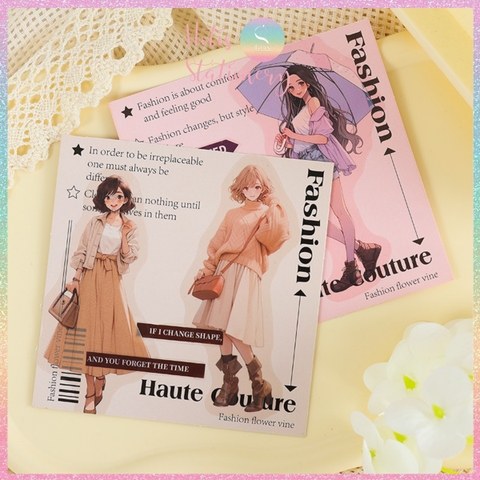 [HOTIS] Sticker cô gái fashion PET trong suốt dán trang trí sổ tay làm bullet journal