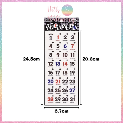 [HOTIS] Set 12 tờ Sticker Daily Notes nhãn dán 365 Ngày trang trí planner, bullet journal