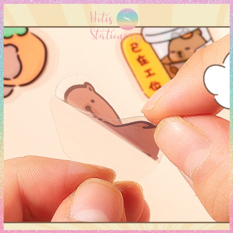 [HOTIS] Set 50 Sticker Capybara trang trí sổ, không thấm nước, siêu đáng yêu