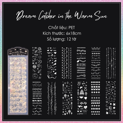 [HOTIS] Set 12 tờ sticker hologram trong suốt Streamer Shatter Dreams trang trí sổ, card idol, dán điện thoại