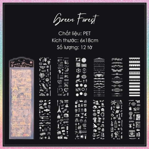 [HOTIS] Set 12 tờ sticker hologram trong suốt Streamer Shatter Dreams trang trí sổ, card idol, dán điện thoại