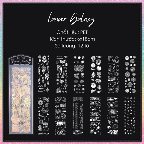 [HOTIS] Set 12 tờ sticker hologram trong suốt Streamer Shatter Dreams trang trí sổ, card idol, dán điện thoại