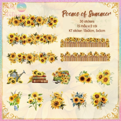 [HOTIS] Set 30 Sticker Vườn Hoa Old Century Garden PET trong suốt chống thấm nước, trang trí sổ tay DIY, làm thiệp