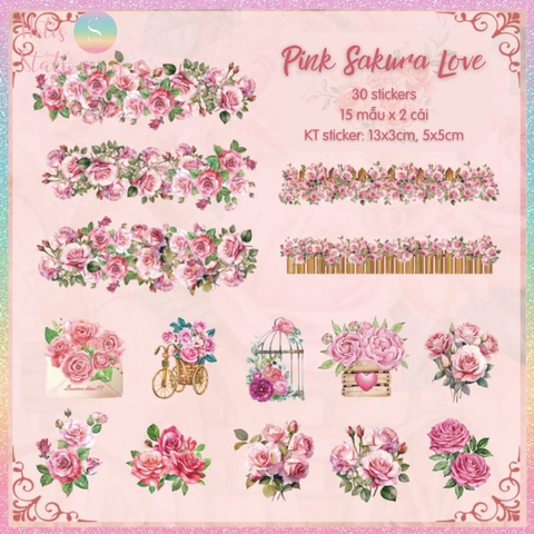 [HOTIS] Set 30 Sticker Vườn Hoa Old Century Garden PET trong suốt chống thấm nước, trang trí sổ tay DIY, làm thiệp