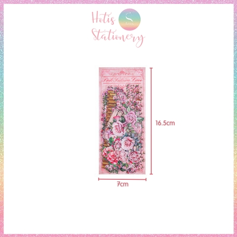 [HOTIS] Set 30 Sticker Vườn Hoa Old Century Garden PET trong suốt chống thấm nước, trang trí sổ tay DIY, làm thiệp