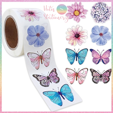 [HOTIS] Cuộn 500 tem sticker hoạt hình cute, tem dán trang trí, nhãn dán khen thưởng học sinh tạo động lực