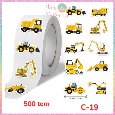 [HOTIS] Cuộn 500 tem sticker hoạt hình cute, tem dán trang trí, nhãn dán khen thưởng học sinh tạo động lực