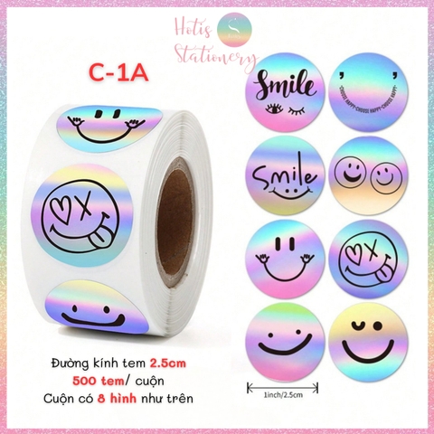 [HOTIS] Cuộn 500 tem sticker hoạt hình cute, tem dán trang trí, nhãn dán khen thưởng học sinh tạo động lực