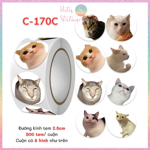 [HOTIS] Cuộn 500 tem sticker hoạt hình cute, tem dán trang trí, nhãn dán khen thưởng học sinh tạo động lực
