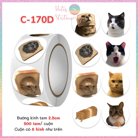 [HOTIS] Cuộn 500 tem sticker hoạt hình cute, tem dán trang trí, nhãn dán khen thưởng học sinh tạo động lực