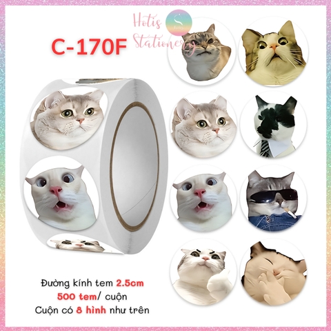 [HOTIS] Cuộn 500 tem sticker hoạt hình cute, tem dán trang trí, nhãn dán khen thưởng học sinh tạo động lực