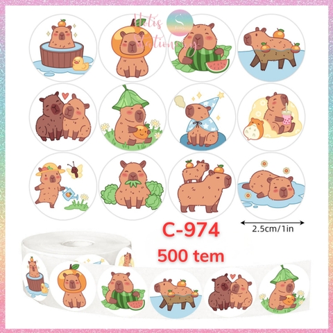 [HOTIS] Cuộn 500 tem sticker hoạt hình cute, tem dán trang trí, nhãn dán khen thưởng học sinh tạo động lực