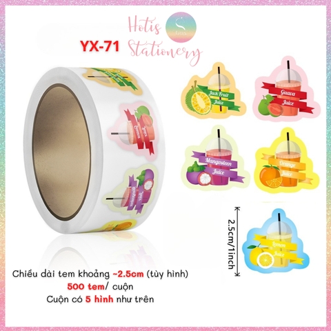 [HOTIS] Cuộn 500 tem sticker hoạt hình cute, tem dán trang trí, nhãn dán khen thưởng học sinh tạo động lực