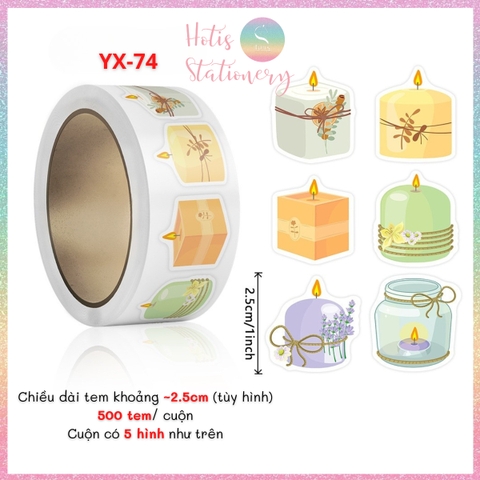 [HOTIS] Cuộn 500 tem sticker hoạt hình cute, tem dán trang trí, nhãn dán khen thưởng học sinh tạo động lực