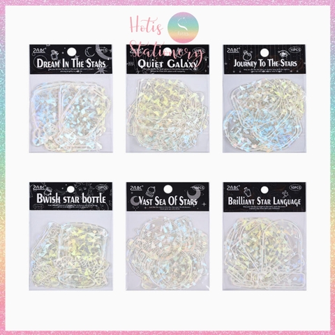 [HOTIS] Sticker chai lọ trong suốt ánh hologram kính vỡ trang trí thiệp, postcard, card idol, điện thoại, bullet journal DIY