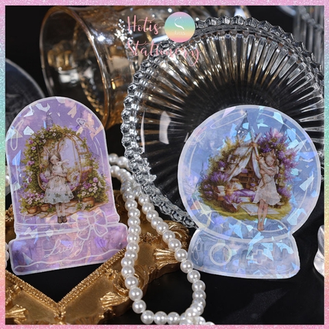 [HOTIS] Sticker chai lọ trong suốt ánh hologram kính vỡ trang trí thiệp, postcard, card idol, điện thoại, bullet journal DIY