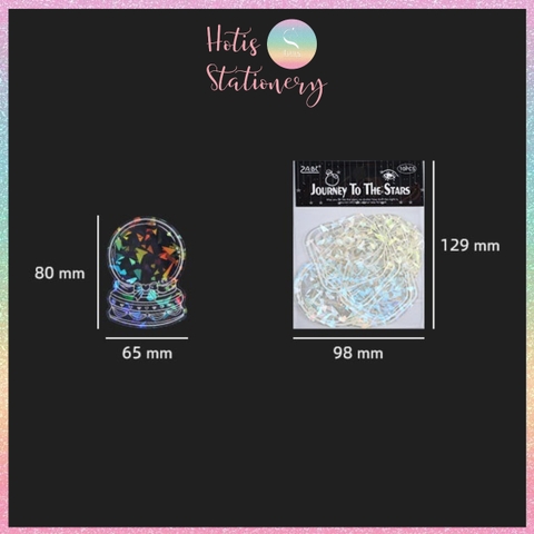 [HOTIS] Sticker chai lọ trong suốt ánh hologram kính vỡ trang trí thiệp, postcard, card idol, điện thoại, bullet journal DIY