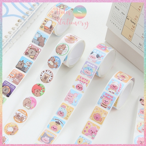 [HOTIS] Sticker cuộn Capybara Loopy siêu dễ thương dán trang trí sổ tay