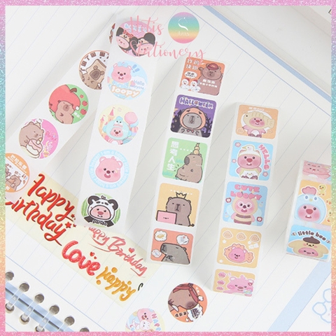 [HOTIS] Sticker cuộn Capybara Loopy siêu dễ thương dán trang trí sổ tay