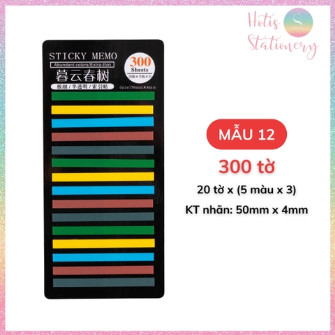 [HOTIS] Nhãn dán đánh dấu trang Sticky Strips nhãn dán highlight ghi chú, phân trang nhiều màu trong suốt