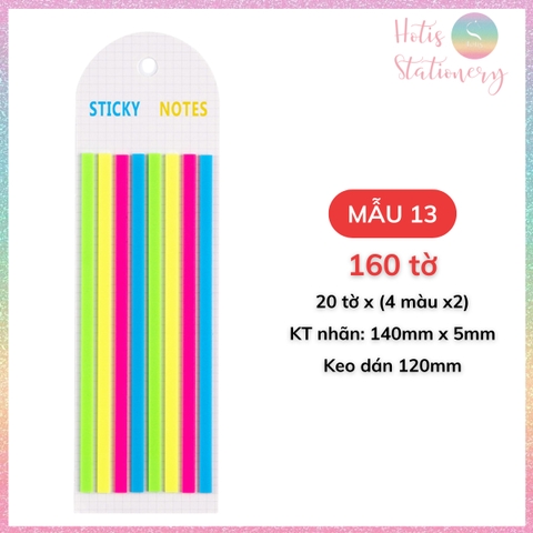 [HOTIS] Nhãn dán đánh dấu trang Sticky Strips nhãn dán highlight ghi chú, phân trang nhiều màu trong suốt