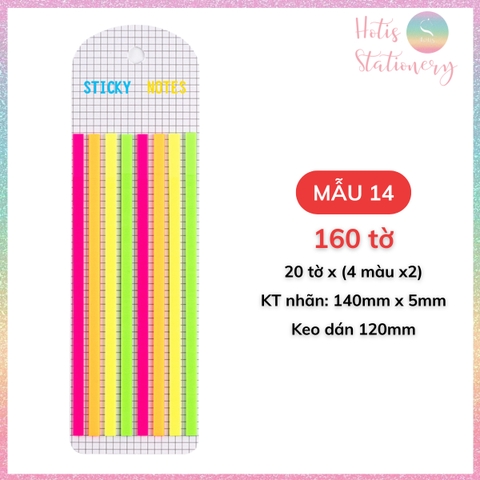[HOTIS] Nhãn dán đánh dấu trang Sticky Strips nhãn dán highlight ghi chú, phân trang nhiều màu trong suốt