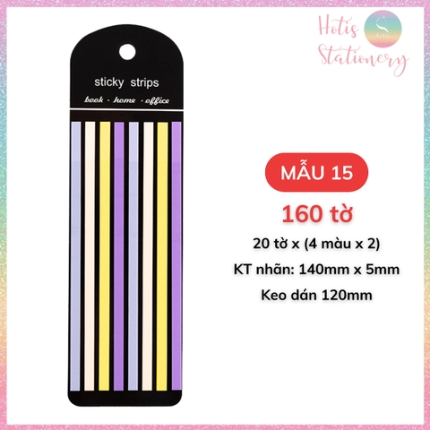 [HOTIS] Nhãn dán đánh dấu trang Sticky Strips nhãn dán highlight ghi chú, phân trang nhiều màu trong suốt